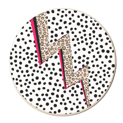 Polka Dot Lightning - personalised beer coaster by The 13 Prints