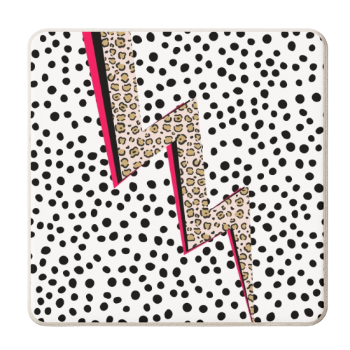 Polka Dot Lightning - personalised beer coaster by The 13 Prints