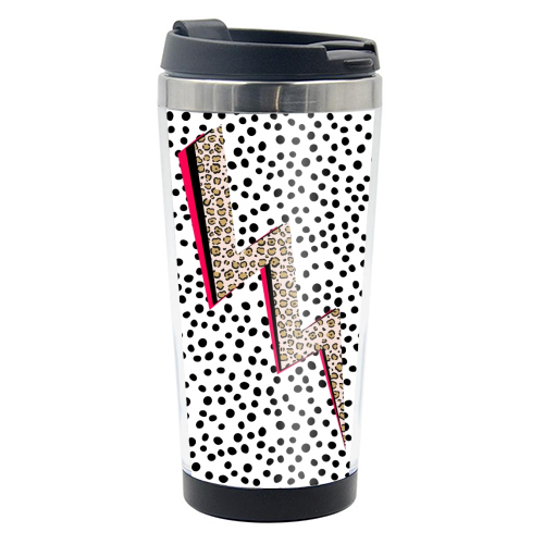 Polka Dot Lightning - photo water bottle by The 13 Prints