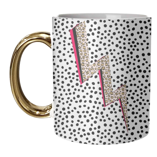 Polka Dot Lightning - unique mug by The 13 Prints