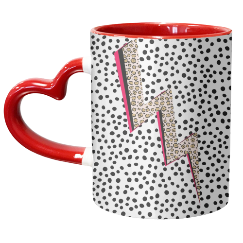 Polka Dot Lightning - unique mug by The 13 Prints