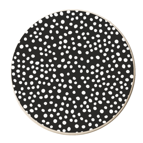 Polka Dots White - personalised beer coaster by The 13 Prints