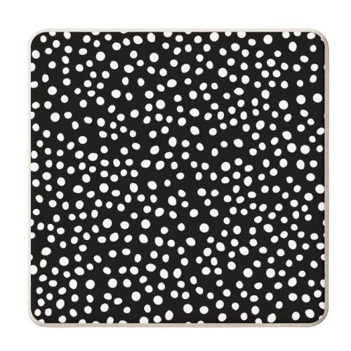 Polka Dots White - personalised beer coaster by The 13 Prints
