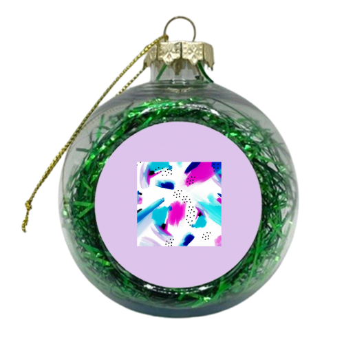 Polka Dotty Purlple - xmas bauble by Cassie Swindlehurst