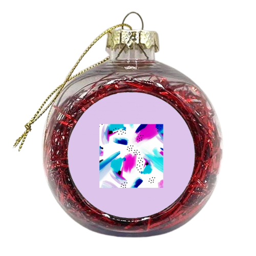 Polka Dotty Purlple - xmas bauble by Cassie Swindlehurst