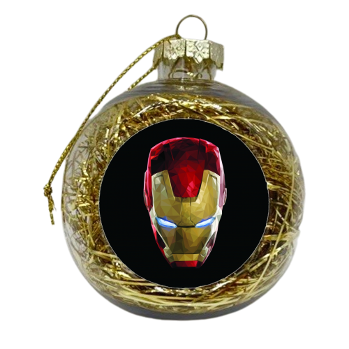 Polygonal Iron Man - xmas bauble by Vicki Clare