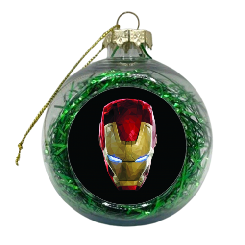 Polygonal Iron Man - xmas bauble by Vicki Clare