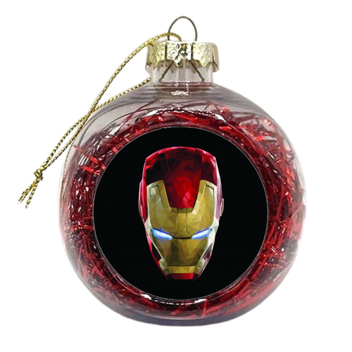 Polygonal Iron Man - xmas bauble by Vicki Clare