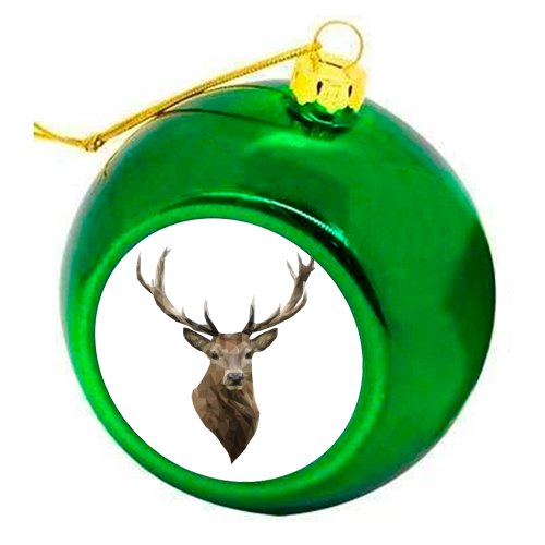 Polygonal Stag - colourful christmas bauble by Vicki Clare