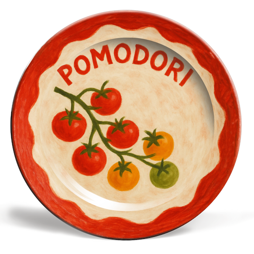 Pomodori - ceramic dinner plate by Ms Doodle