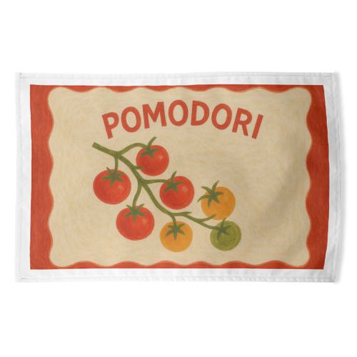 Pomodori - funny tea towel by Ms Doodle