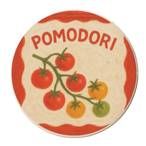 Pomodori - personalised beer coaster by Ms Doodle