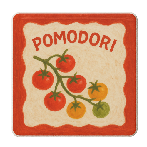 Pomodori - personalised beer coaster by Ms Doodle