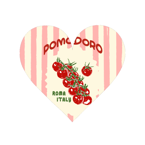 Pomodoro Tomatoes Retro Pink Stripes - Magnet by EZbie