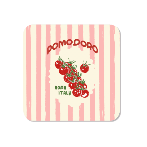 Pomodoro Tomatoes Retro Pink Stripes - Magnet by EZbie