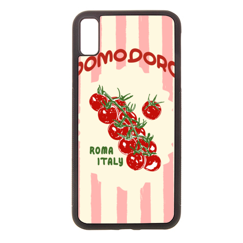 Pomodoro Tomatoes Retro Pink Stripes - stylish phone case by EZbie