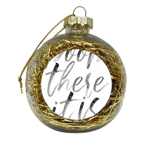 Poop There It Is Watercolor Script - xmas bauble by Toni Scott