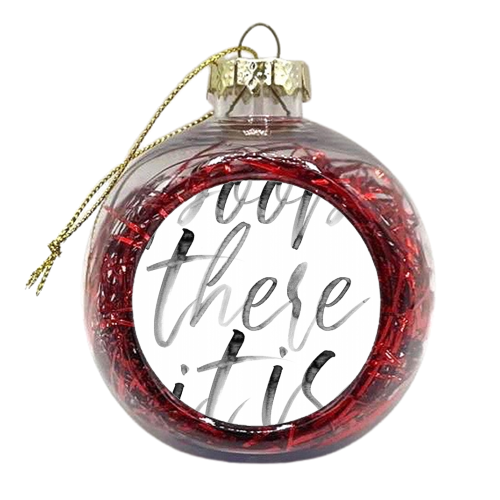 Poop There It Is Watercolor Script - xmas bauble by Toni Scott
