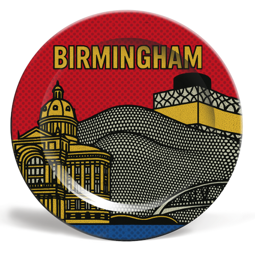 Pop Art Birmingham - ceramic dinner plate by Ms Doodle