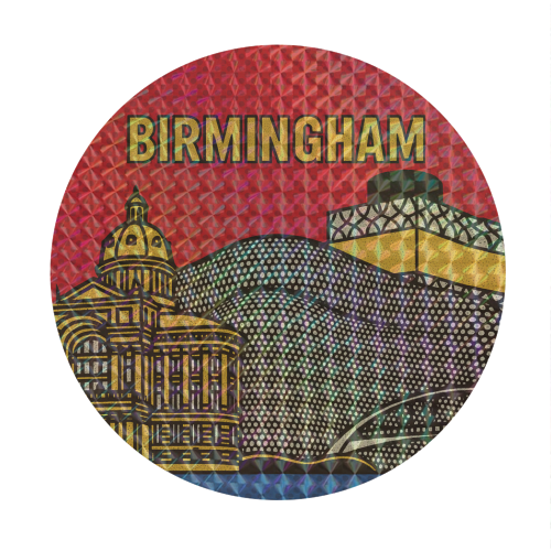 Pop Art Birmingham - Circle Sticker by Ms Doodle