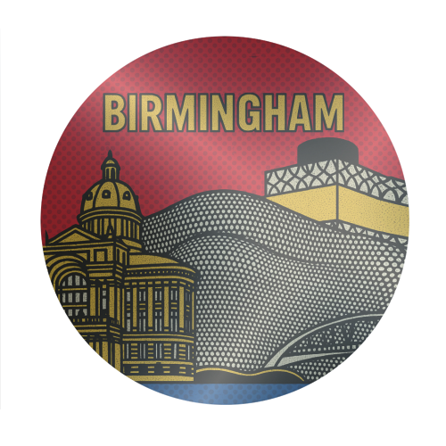 Pop Art Birmingham - Circle Sticker by Ms Doodle