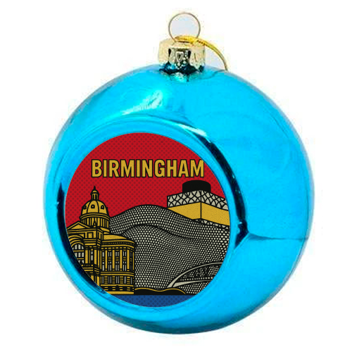 Pop Art Birmingham - colourful christmas bauble by Ms Doodle