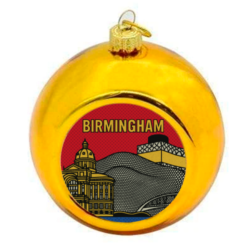 Pop Art Birmingham - colourful christmas bauble by Ms Doodle
