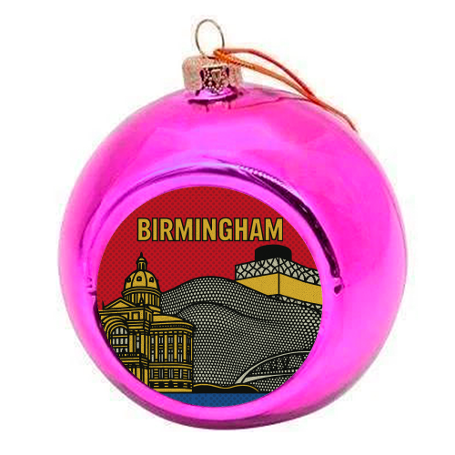 Pop Art Birmingham - colourful christmas bauble by Ms Doodle