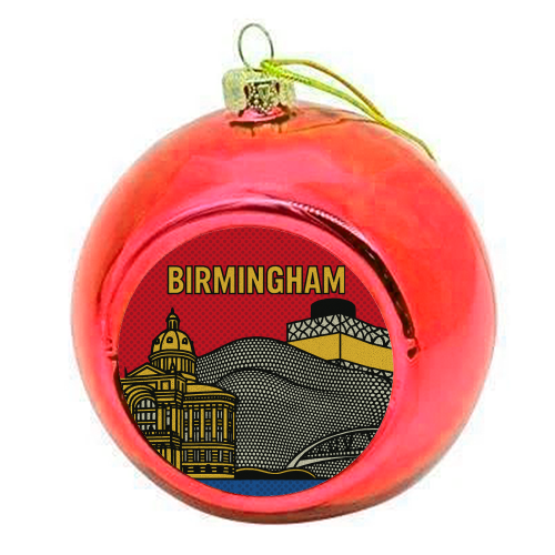 Pop Art Birmingham - colourful christmas bauble by Ms Doodle