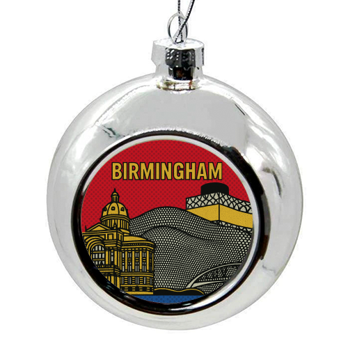 Pop Art Birmingham - colourful christmas bauble by Ms Doodle