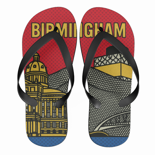 Pop Art Birmingham - funny flip flops by Ms Doodle