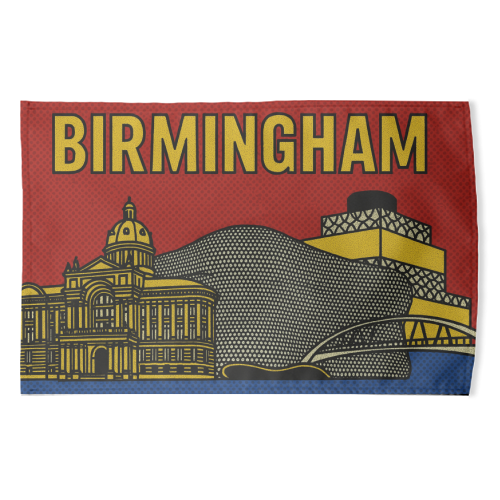 Pop Art Birmingham - funny tea towel by Ms Doodle