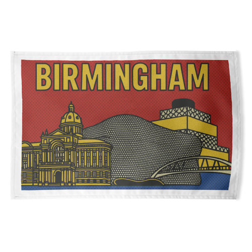 Pop Art Birmingham - funny tea towel by Ms Doodle