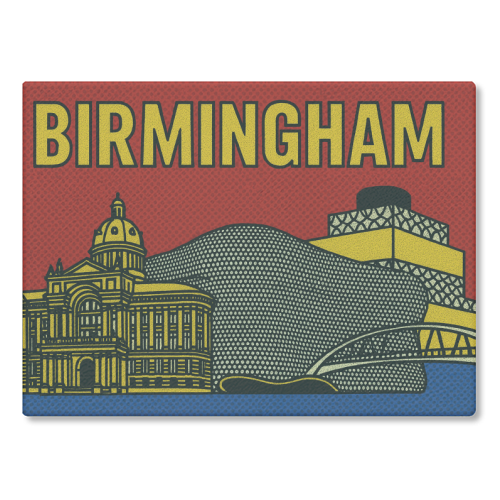 Pop Art Birmingham - glass chopping board by Ms Doodle