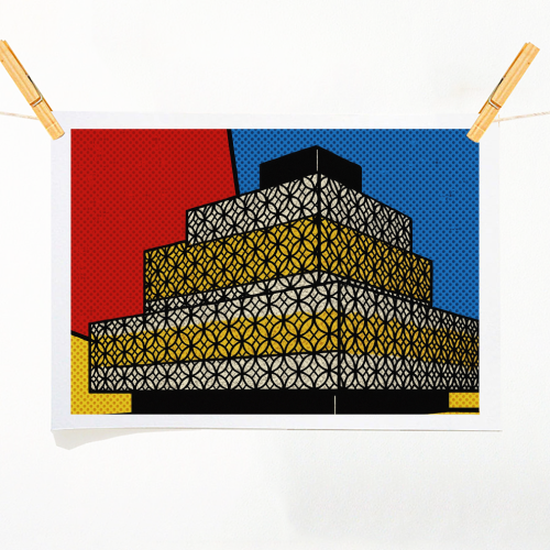 Pop Art Birmingham - Library - A1 - A4 art print by Ms Doodle