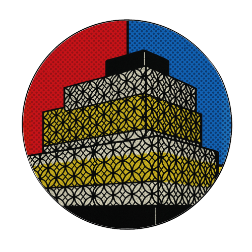 Pop Art Birmingham - Library - Circle Sticker by Ms Doodle