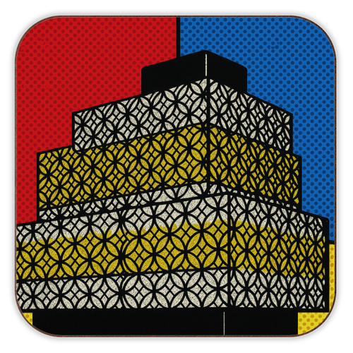 Pop Art Birmingham - Library - personalised beer coaster by Ms Doodle