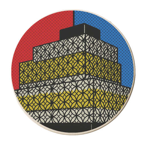 Pop Art Birmingham - Library - personalised beer coaster by Ms Doodle