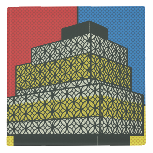 Pop Art Birmingham - Library - personalised beer coaster by Ms Doodle