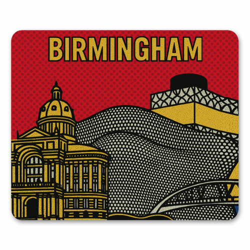 Pop Art Birmingham - mouse mat by Ms Doodle