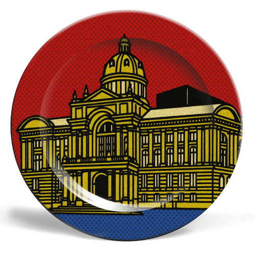 Pop Art Birmingham - Museum and Art Gallery - ceramic dinner plate by Ms Doodle