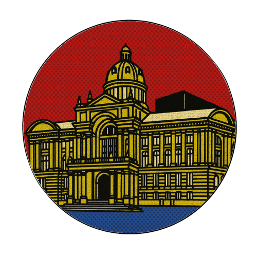 Pop Art Birmingham - Museum and Art Gallery - Circle Sticker by Ms Doodle