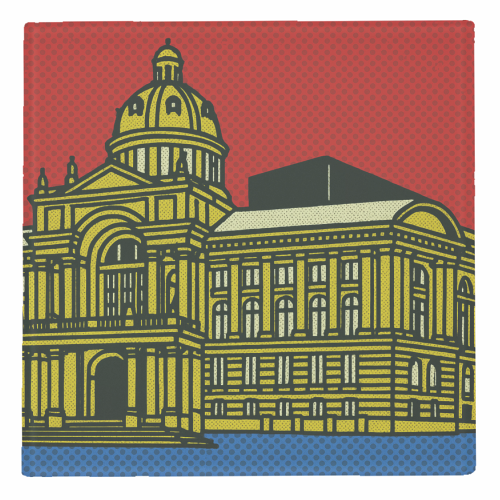 Pop Art Birmingham - Museum and Art Gallery - personalised beer coaster by Ms Doodle