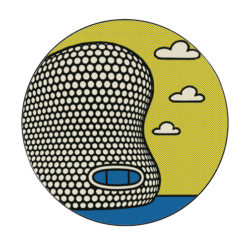 Pop Art Birmingham - Selfridges - Circle Sticker by Ms Doodle