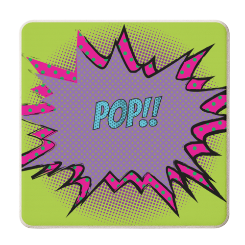 Pop!! - personalised beer coaster by LozMac