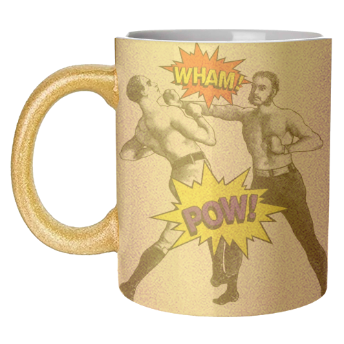 Pop Pugilists (AKA Vintage Boxers + Comic Book Sound Effects) - unique mug by Phigment