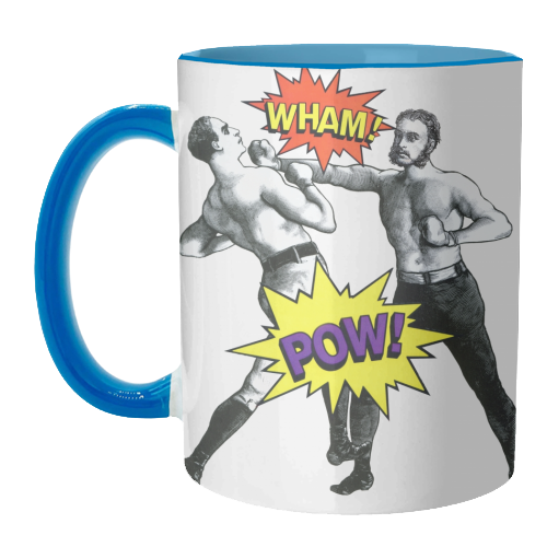 Pop Pugilists (AKA Vintage Boxers + Comic Book Sound Effects) - unique mug by Phigment