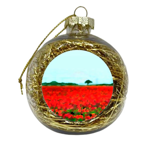 Poppy Field - xmas bauble by Abi Fawcus