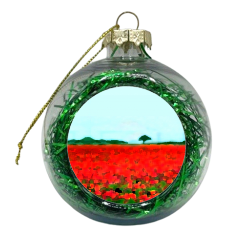 Poppy Field - xmas bauble by Abi Fawcus