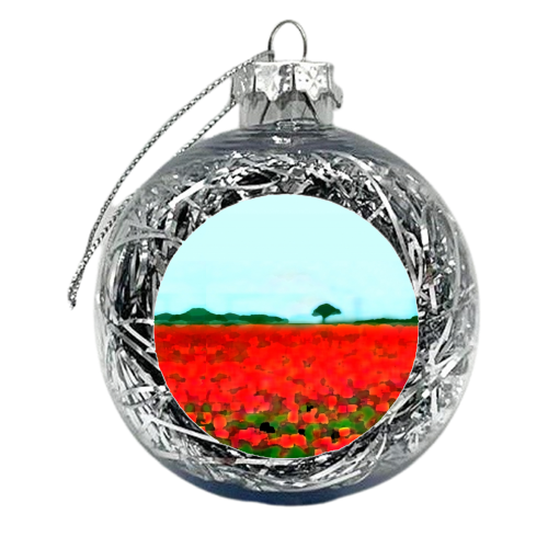 Poppy Field - xmas bauble by Abi Fawcus